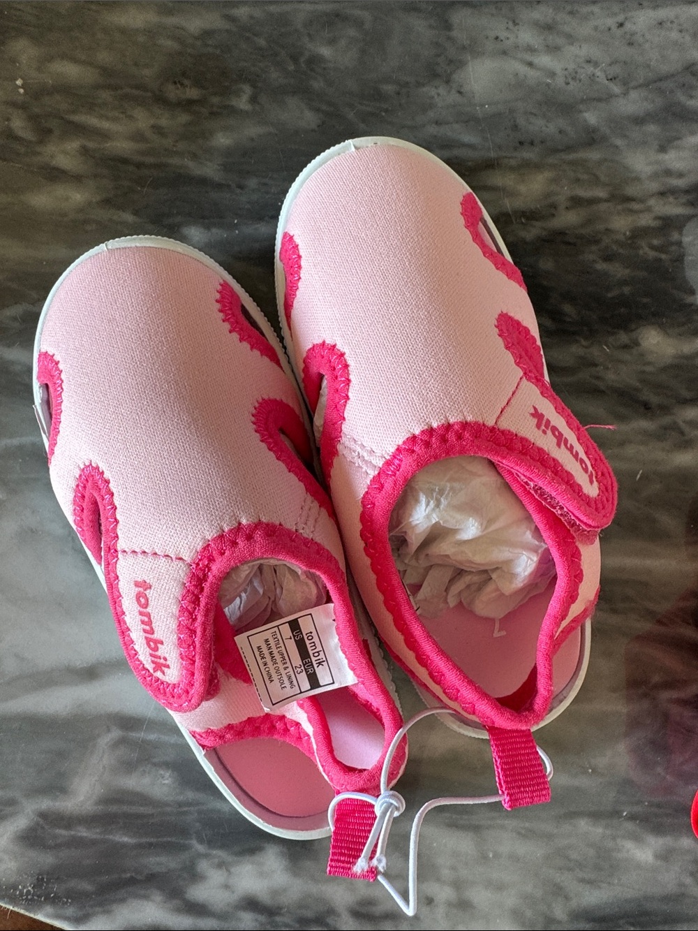 Pink Kids Water Shoes with Hook-and-Loop Closure